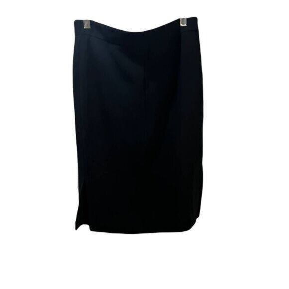 J.Crew Womens Black Pencil‎ Skirt With Elastic Waist & Back Slit - Size 4 - Picture 2 of 6